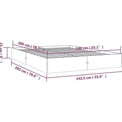 vidaXL - Bed frame pallet - Wit - Massief hout - 140x200 cm Best