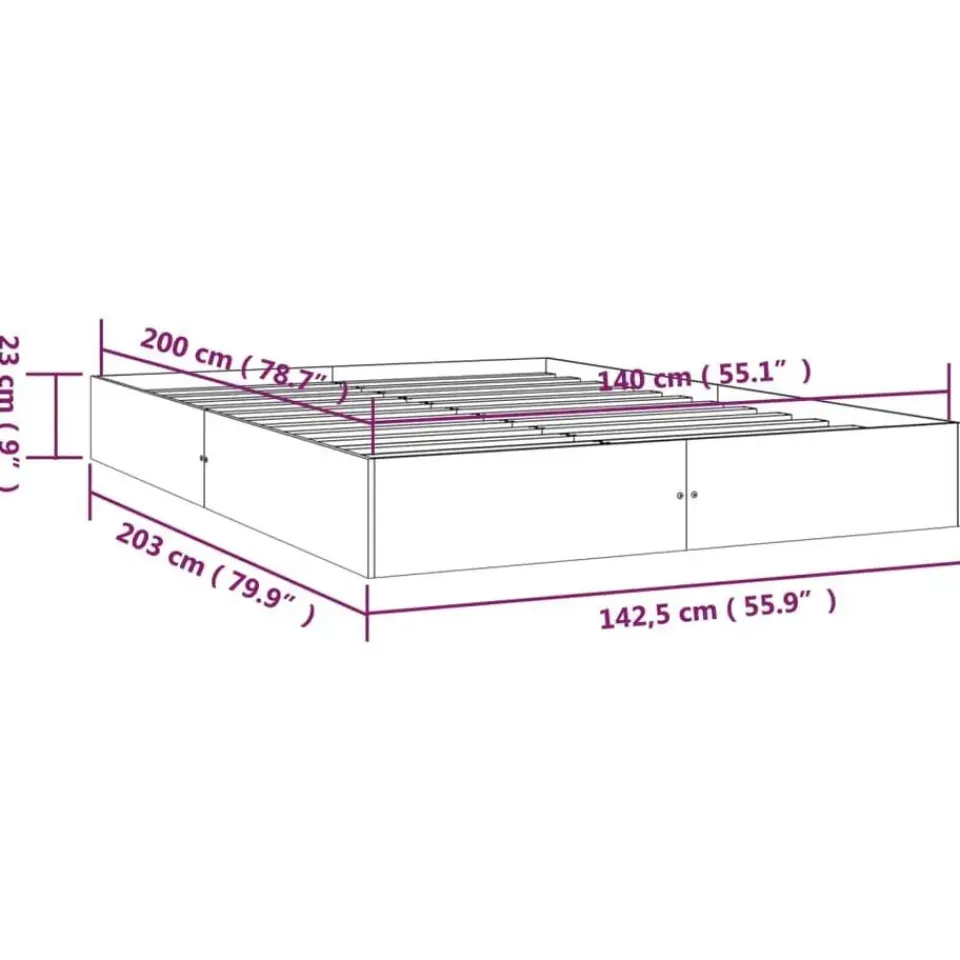 vidaXL - Bed frame pallet - Wit - Massief hout - 140x200 cm Best