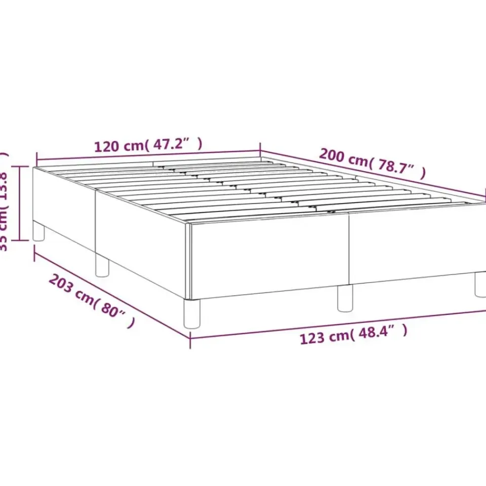 vidaXL - Bed frame zonder matras - Lichtgrijs - Stof - 120x200 cm Online