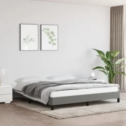 vidaXL - Bed frame zonder matras - Donkergrijs - Stof - 160x200 cm Sale