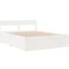 vidaXL - Bed met hoofdbord en lades - Wit - Massief grenenhout - 140x200 cm Hot