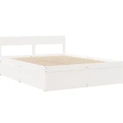 vidaXL - Bed met hoofdbord en lades - Wit - Massief grenenhout - 140x200 cm Hot