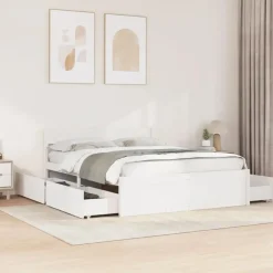 vidaXL - Bed met hoofdbord en lades - Wit - Massief grenenhout - 140x200 cm Hot
