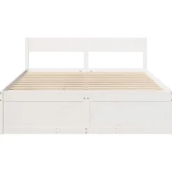 vidaXL - Bed met hoofdbord en lades - Wit - Massief grenenhout - 140x200 cm Hot