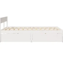 vidaXL - Bed met hoofdbord en lades - Wit - Massief grenenhout - 140x200 cm Hot