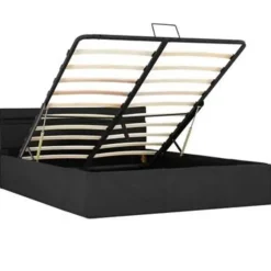vidaXL - Bed met opbergruimte en LED - Donkergrijs - Stof - 140x200 cm Hot