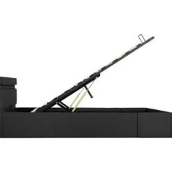 vidaXL - Bed met opbergruimte en LED - Donkergrijs - Stof - 140x200 cm Hot