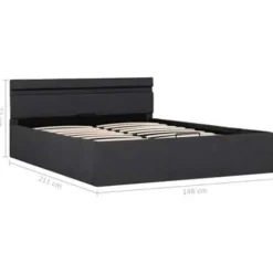 vidaXL - Bed met opbergruimte en LED - Donkergrijs - Stof - 140x200 cm Hot