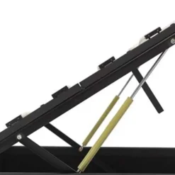 vidaXL - Bed met opbergruimte - Hydraulisch - Zwart - Kunstleer - 140x200 cm