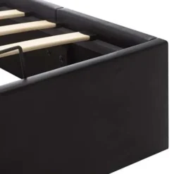 vidaXL - Bed met opbergruimte - Hydraulisch - Zwart - Kunstleer - 140x200 cm