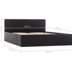 vidaXL - Bed met opbergruimte - Hydraulisch - Zwart - Kunstleer - 140x200 cm