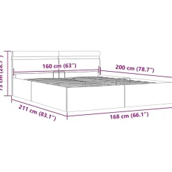 vidaXL - Bed met opbergruimte en LED - Zwart - Kunstleer - 160x200 cm Hot