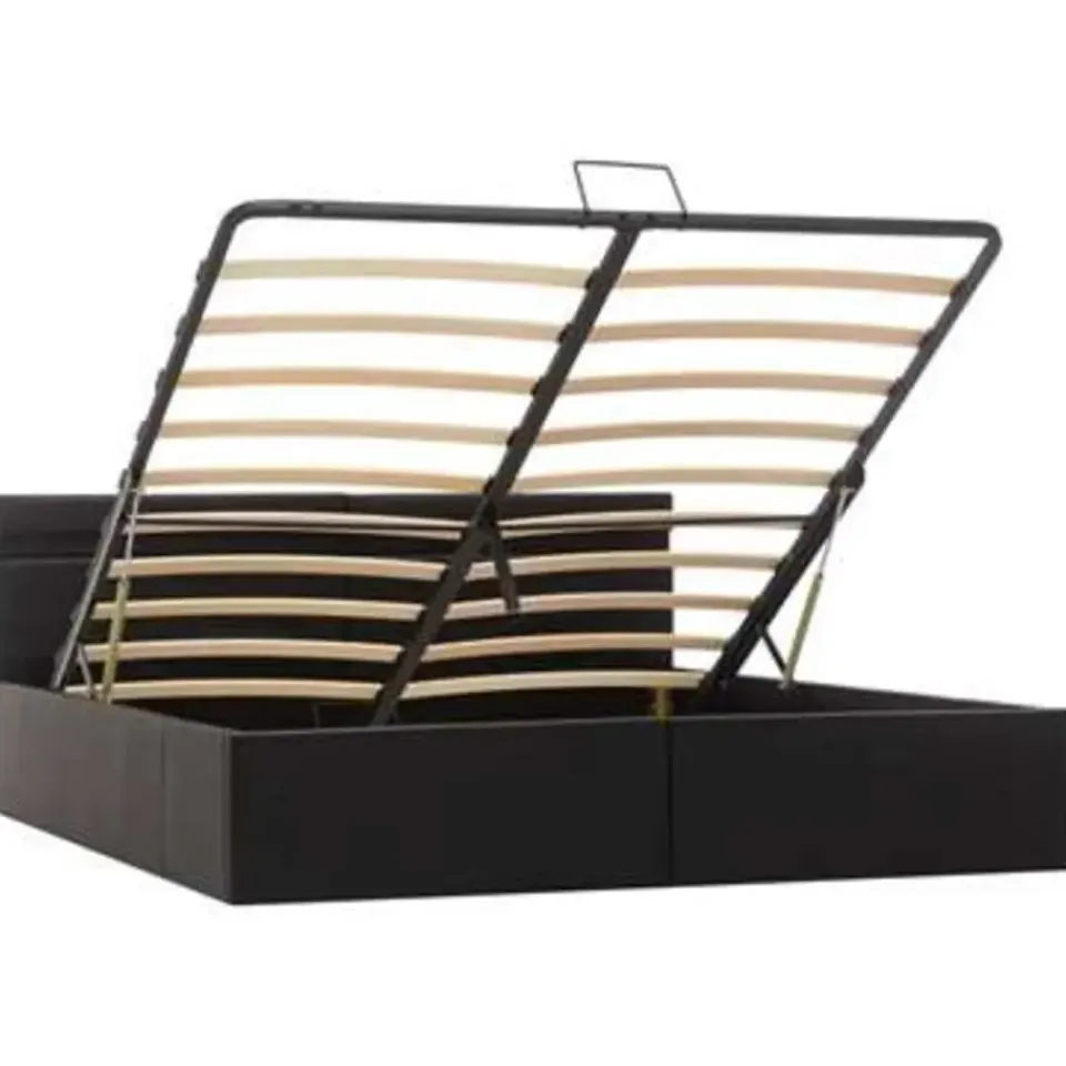 vidaXL - Bed met opbergruimte en LED - Zwart - Kunstleer - 160x200 cm Hot