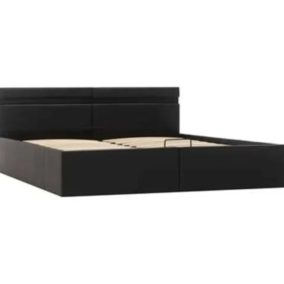 vidaXL - Bed met opbergruimte en LED - Zwart - Kunstleer - 160x200 cm Hot