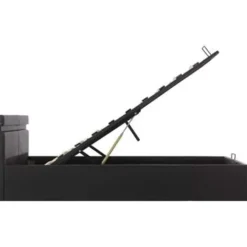 vidaXL - Bed met opbergruimte en LED - Zwart - Kunstleer - 160x200 cm Hot