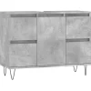vidaXL - Betongrijs Wastafelonderkast - 1 deur 4 lades - Hout - 80x33x60 cm New