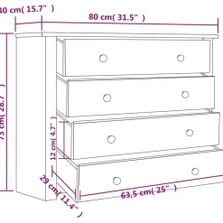 vidaXL - Bijzetkast - Bruin - Grenenhout Online