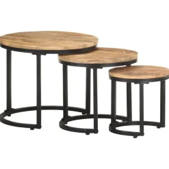 vidaXL - Bijzettafel - Bruin - Hout - 3 stuks Hot