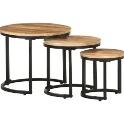 vidaXL - Bijzettafel - Bruin - Hout - 3 stuks Hot