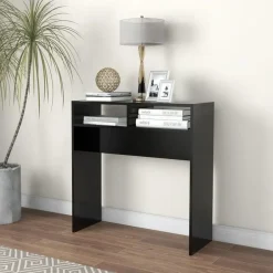 vidaXL - Bijzettafel - Zwart - Bewerkt hout Best