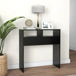 vidaXL - Bijzettafel - Zwart - Bewerkt hout Best