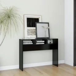 vidaXL - Bijzettafel - Zwart - Bewerkt hout Discount