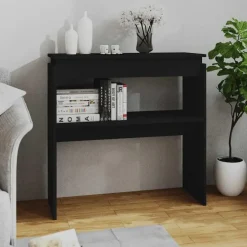 vidaXL - Bijzettafel - Zwart - Bewerkt hout Outlet