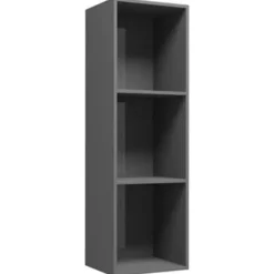 vidaXL - Boekenkast - Grijs - Bewerkt hout Sale