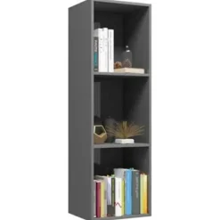 vidaXL - Boekenkast - Grijs - Bewerkt hout Sale