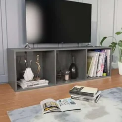 vidaXL - Boekenkast - Grijs - Bewerkt hout Sale