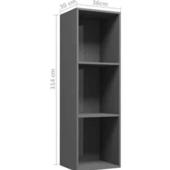 vidaXL - Boekenkast - Grijs - Bewerkt hout Sale