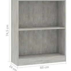 vidaXL - Boekenkast - Grijs - Bewerkt hout Hot