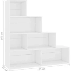 vidaXL - Boekenkast - Wit - Bewerkt hout