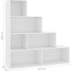 vidaXL - Boekenkast - Wit - Bewerkt hout Clearance