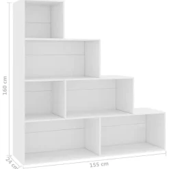 vidaXL - Boekenkast - Wit - Bewerkt hout Clearance