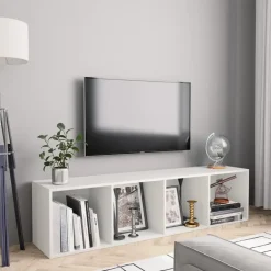 vidaXL - Boekenkast - Wit - Bewerkt hout New