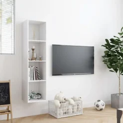 vidaXL - Boekenkast - Wit - Bewerkt hout New