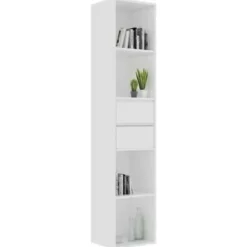 vidaXL - Boekenkast - Wit - Bewerkt hout Discount