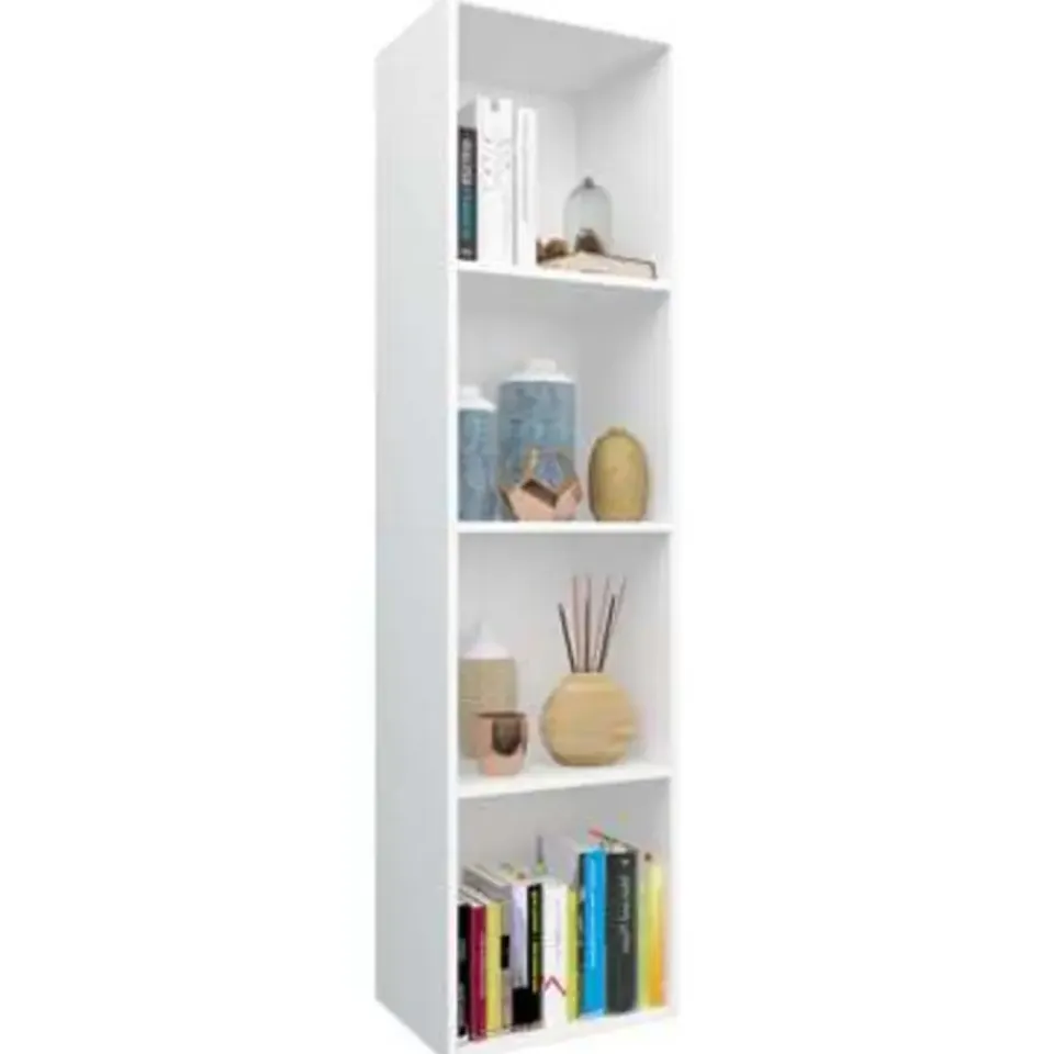 vidaXL - Boekenkast - Wit - Bewerkt hout - 36 x 30 x 143 cm Clearance