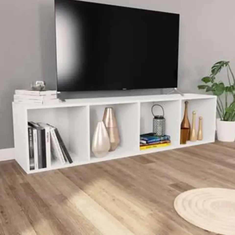 vidaXL - Boekenkast - Wit - Bewerkt hout - 36 x 30 x 143 cm Clearance