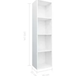 vidaXL - Boekenkast - Wit - Bewerkt hout - 36 x 30 x 143 cm Clearance