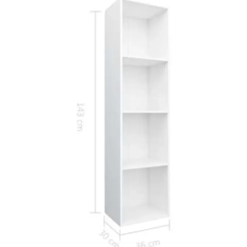 vidaXL - Boekenkast - Wit - Bewerkt hout - 36 x 30 x 143 cm Clearance