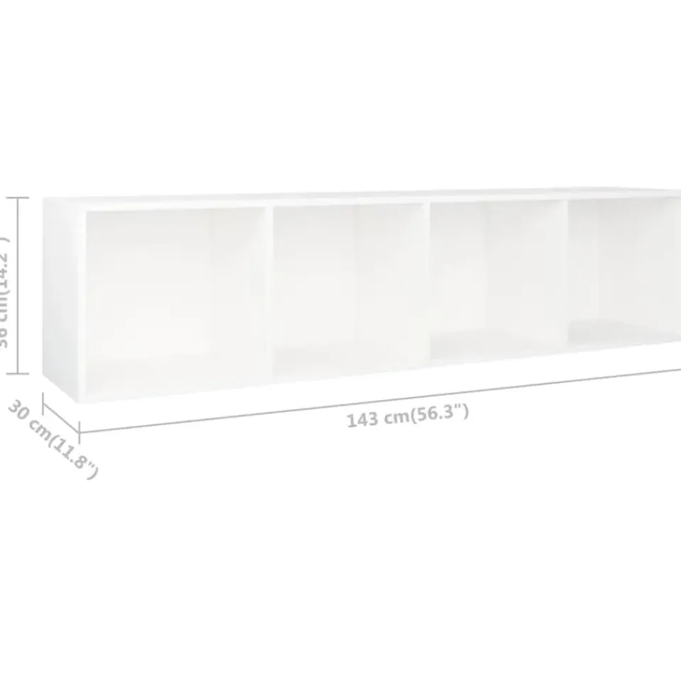 vidaXL - Boekenkast - Wit - Bewerkt hout - 36 x 30 x 143 cm Clearance