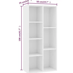vidaXL - Boekenkast - Wit - Bewerkt hout Outlet
