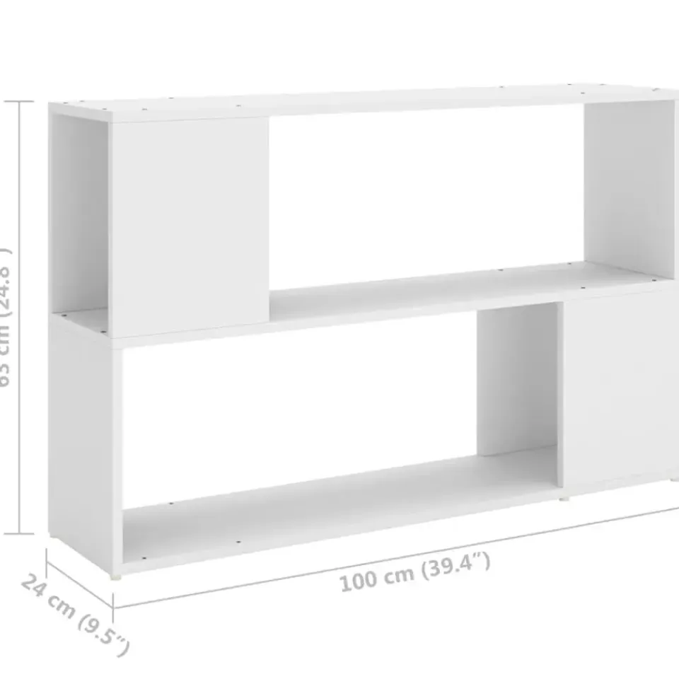 vidaXL - Boekenkast - Wit - Bewerkt hout - 100 x 24 x 63 cm Clearance