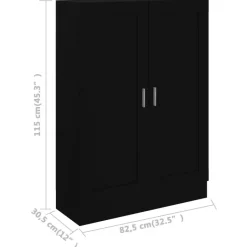 vidaXL - Boekenkast - Zwart - Bewerkt hout Best