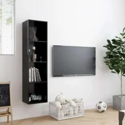 vidaXL - Boekenkast - Zwart - Bewerkt hout New