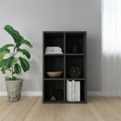 vidaXL - Boekenkast - Zwart - Bewerkt hout - 66 x 30 x 98 cm Clearance