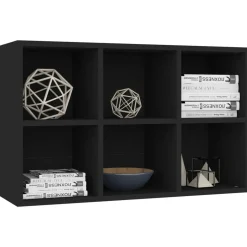 vidaXL - Boekenkast - Zwart - Bewerkt hout - 66 x 30 x 98 cm Clearance