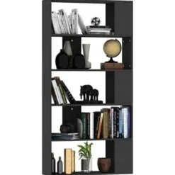 vidaXL - Boekenkast - Zwart - Bewerkt hout Discount